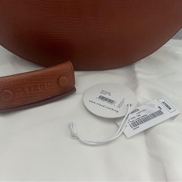 Staud Moon Bag tan lizzard embossed NWT - Picture 12 of 16